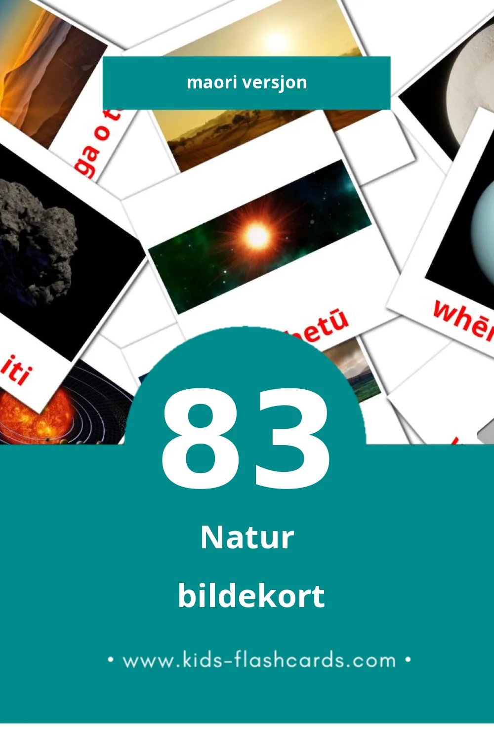 Visuelle Taiao bildekort for småbarn (83 kort på Maori)