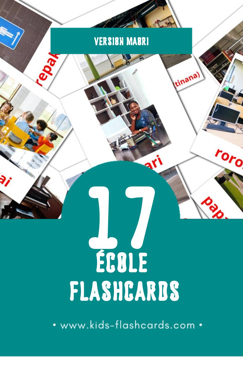 Flashcards Visual Skool pour les tout-petits (17 cartes en Maori)