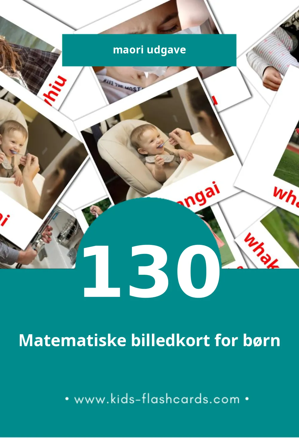 Visuelle billedkort for børn om Kupumahi til småbørn (130 kort på Maori)