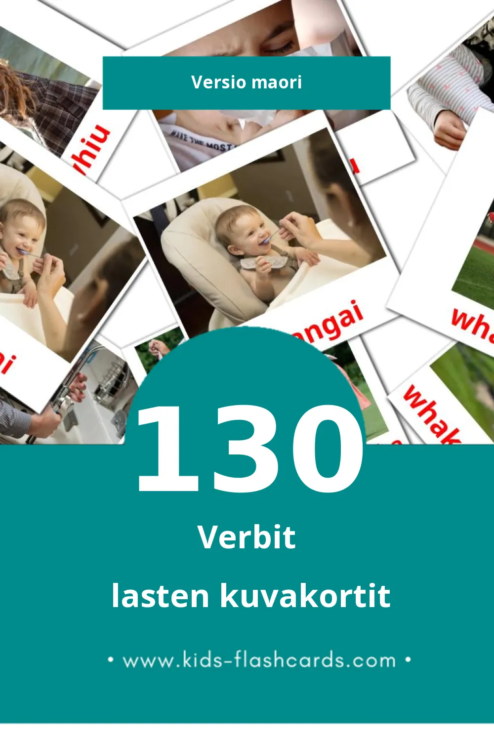 Kupumahi lasten kuvakortit pikkulapsille (130 korttia Maoriksi)