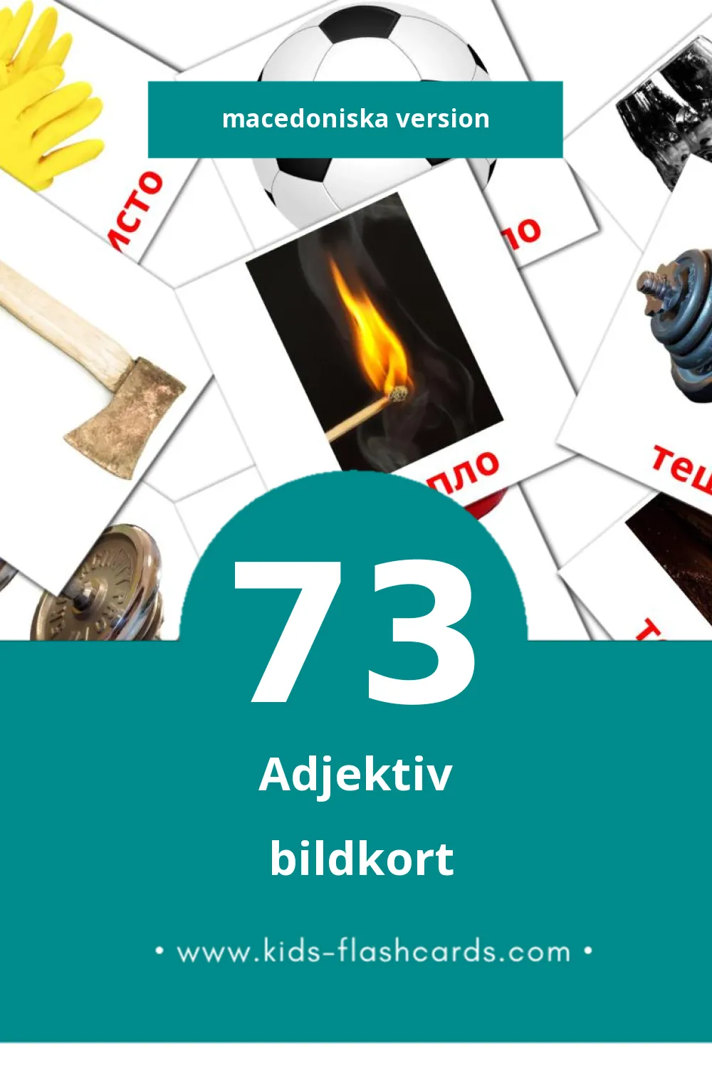 Придавки lasten kuvakortit pikkulapsille (73 korttia Macedoniska)