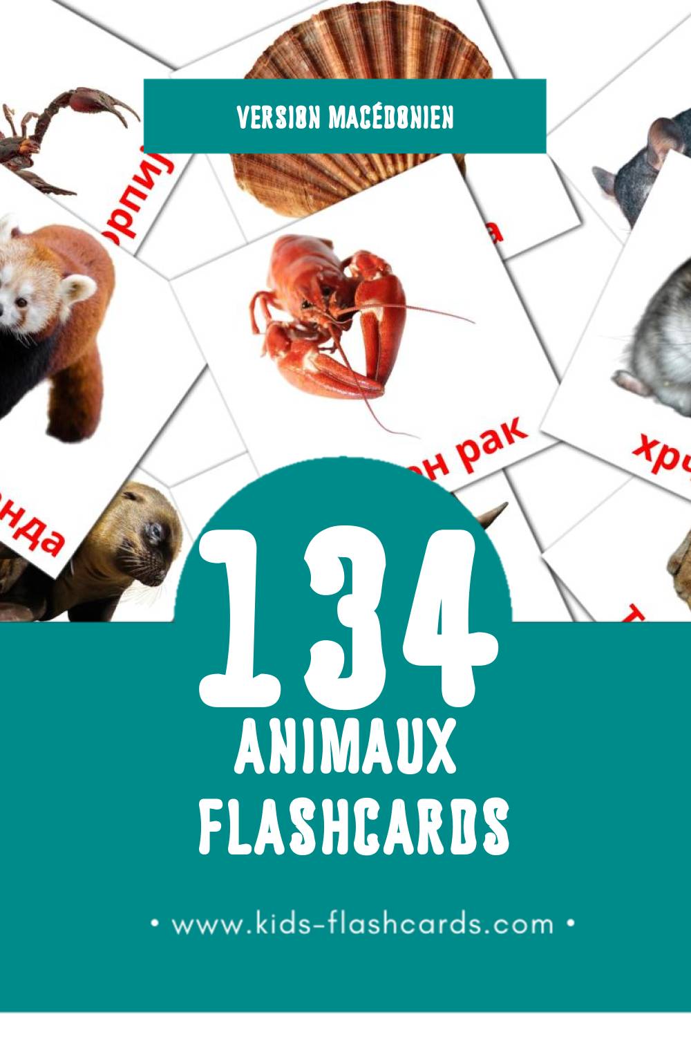 Flashcards Visual Животни pour les tout-petits (134 cartes en Macédonien)