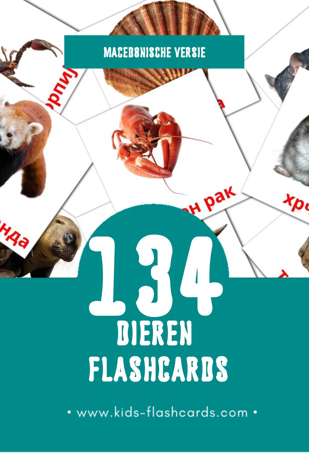 Visuele Животни Flashcards voor Kleuters (134 kaarten in het Macedonisch)