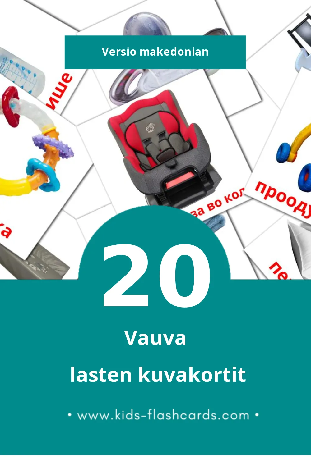 бебе lasten kuvakortit pikkulapsille (20 korttia Makedonianksi)