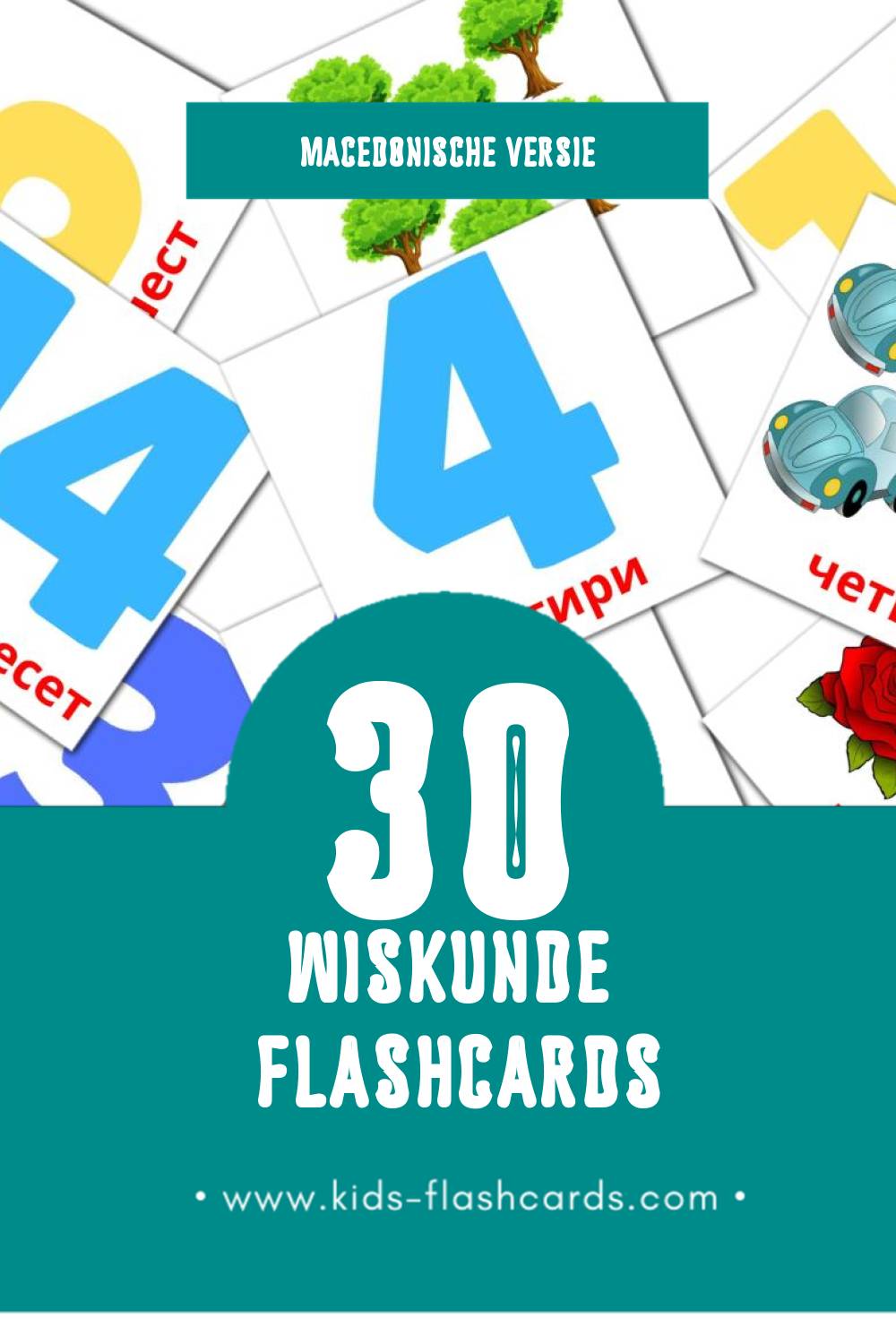 Visuele Математика Flashcards voor Kleuters (30 kaarten in het Macedonisch)