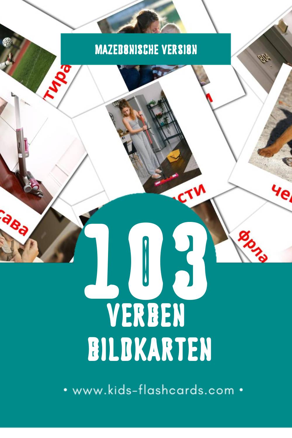 Visual Глаголи Flashcards für Kleinkinder (103 Karten in Mazedonisch)