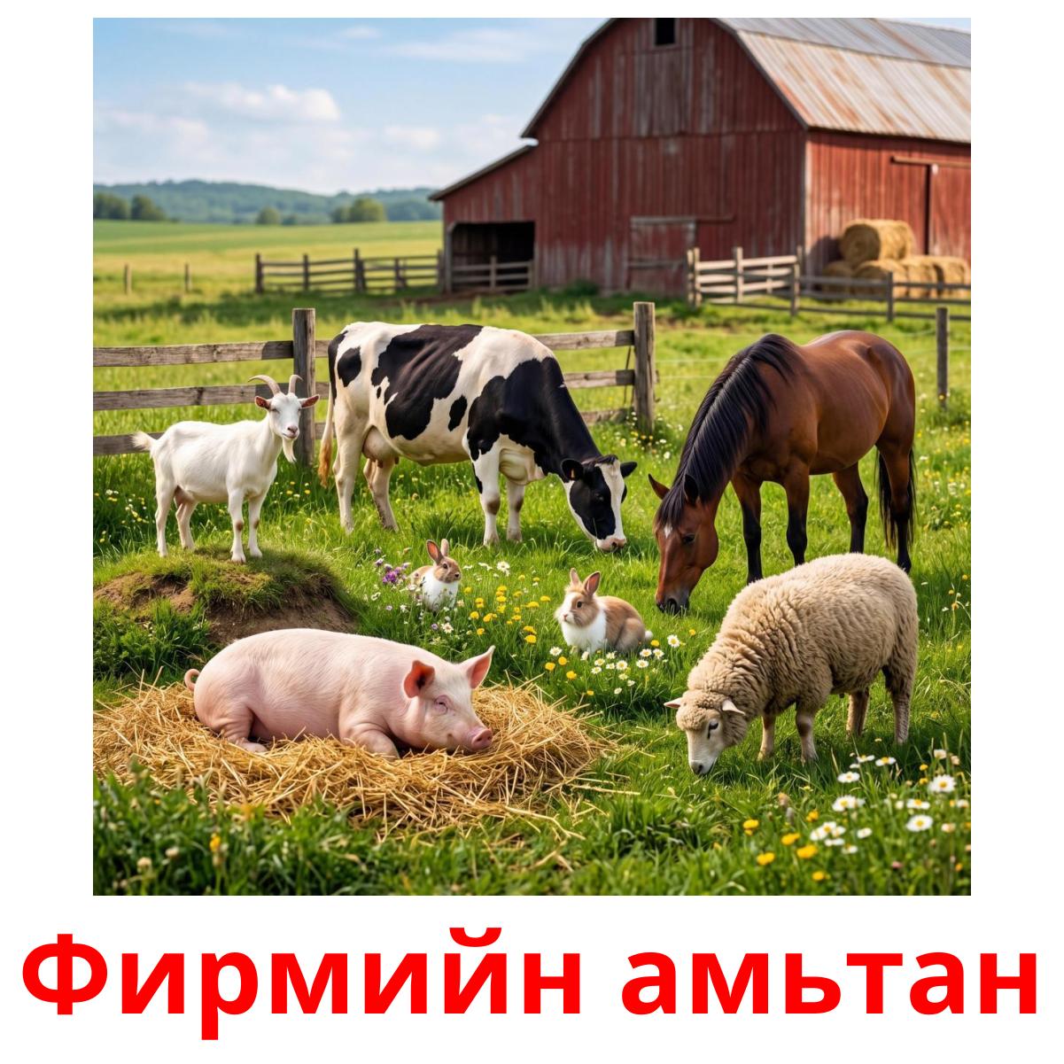 Bilingual Forms.pdf 16 Printable Farm animals Flashcards in Mongolian (Free PDF)