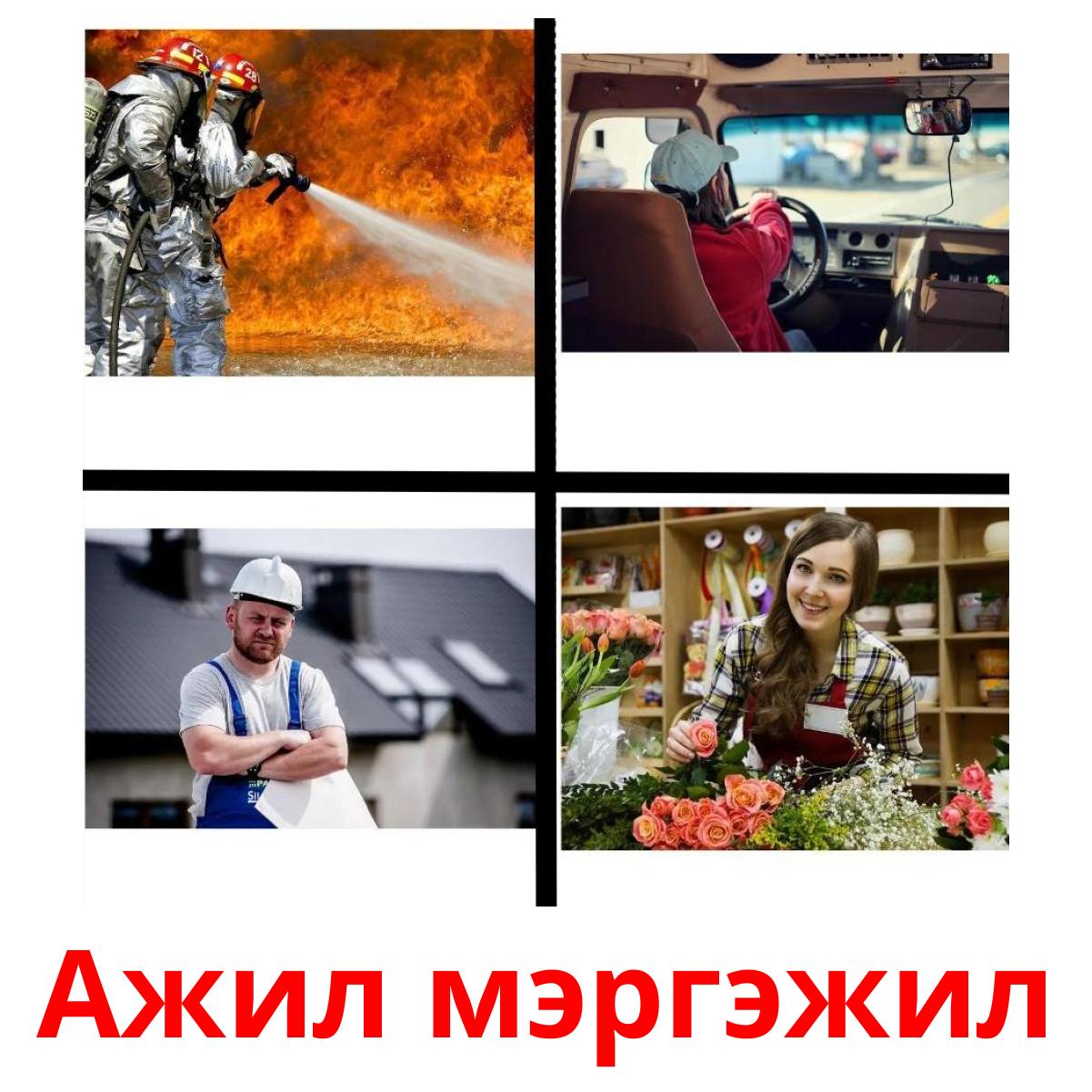 Ажил мэргэжил picture flashcards