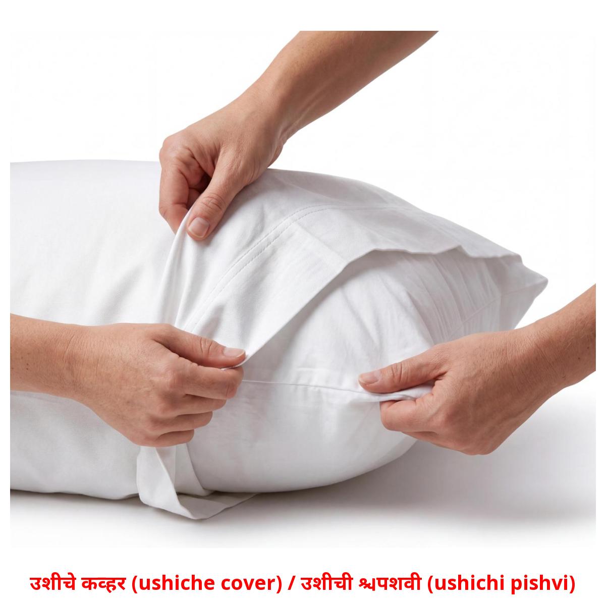 उशीचे कव्हर (ushiche cover) / उशीची पिशवी (ushichi pishvi) cartes de vocabulaire