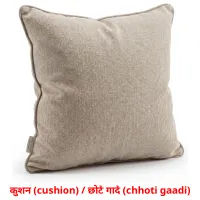 कुशन (cushion) / छोटी गादी (chhoti gaadi) cartes de vocabulaire