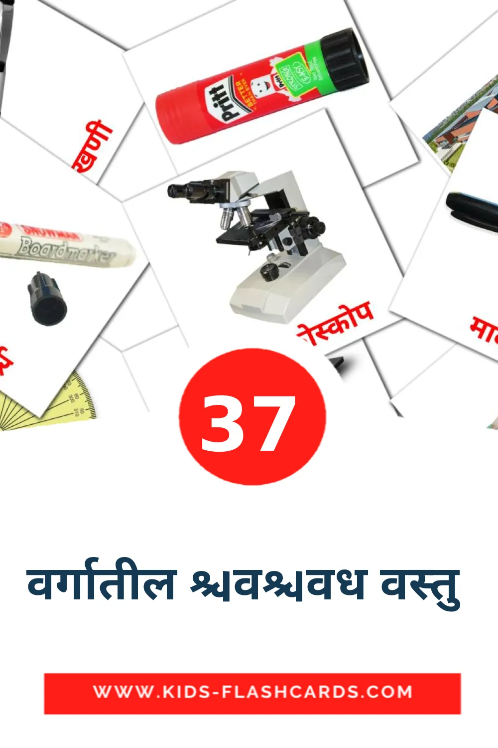 37 वर्गातील विविध वस्तु  Picture Cards for Kindergarden in marathi