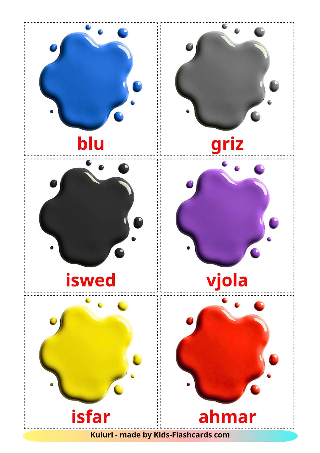 Colors - 11 Free Printable maltese Flashcards 