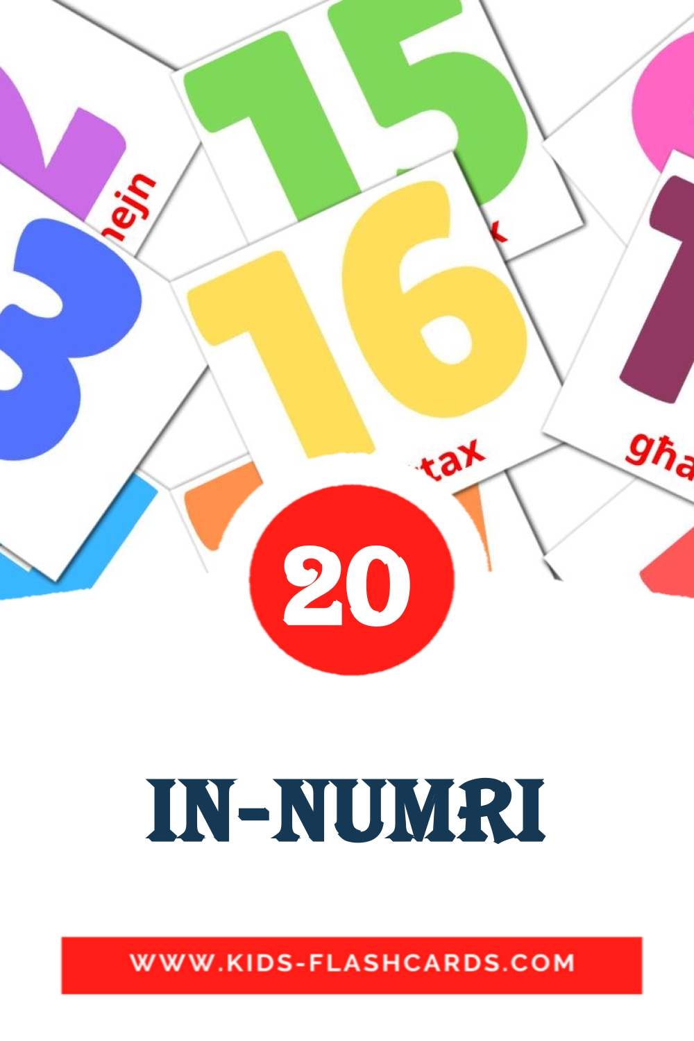 20 In-Numri Picture Cards for Kindergarden in maltese