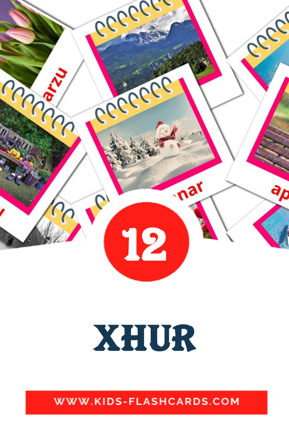 12 Xhur Picture Cards for Kindergarden in maltese