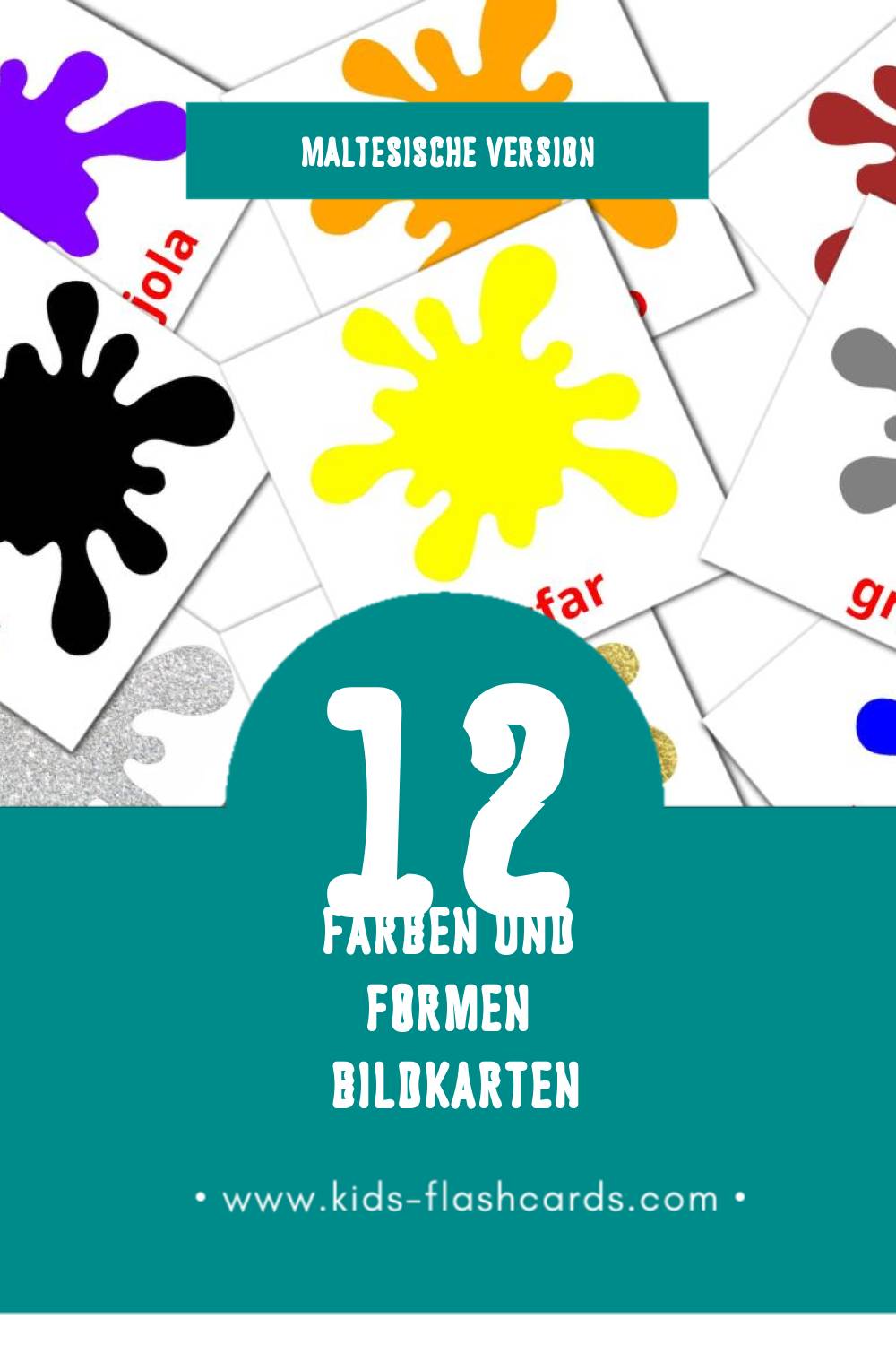 Visual Kuluri u Forom Flashcards für Kleinkinder (12 Karten in Maltesisch)