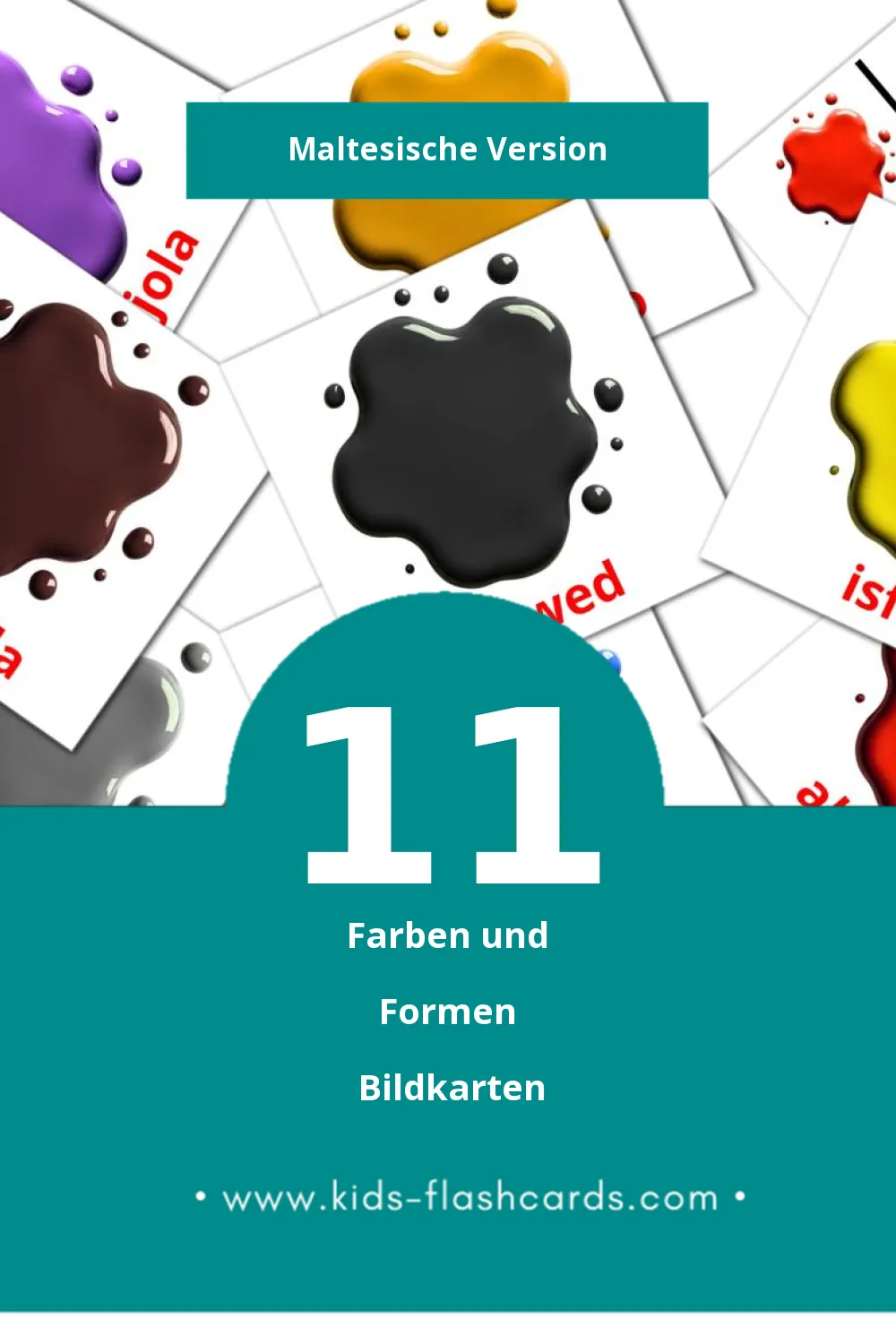 Visual Kuluri u Forom Flashcards für Kleinkinder (11 Karten in Maltesisch)