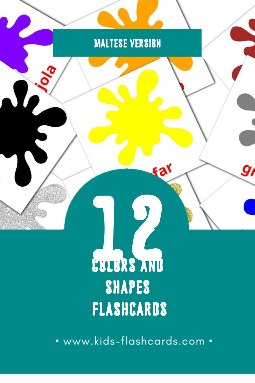 Visual Kuluri u Forom Flashcards for Toddlers (12 cards in Maltese)