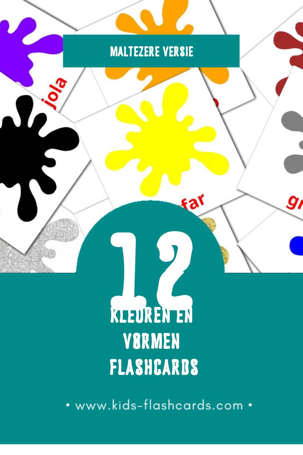 Visuele Kuluri u Forom Flashcards voor Kleuters (12 kaarten in het Maltezer)