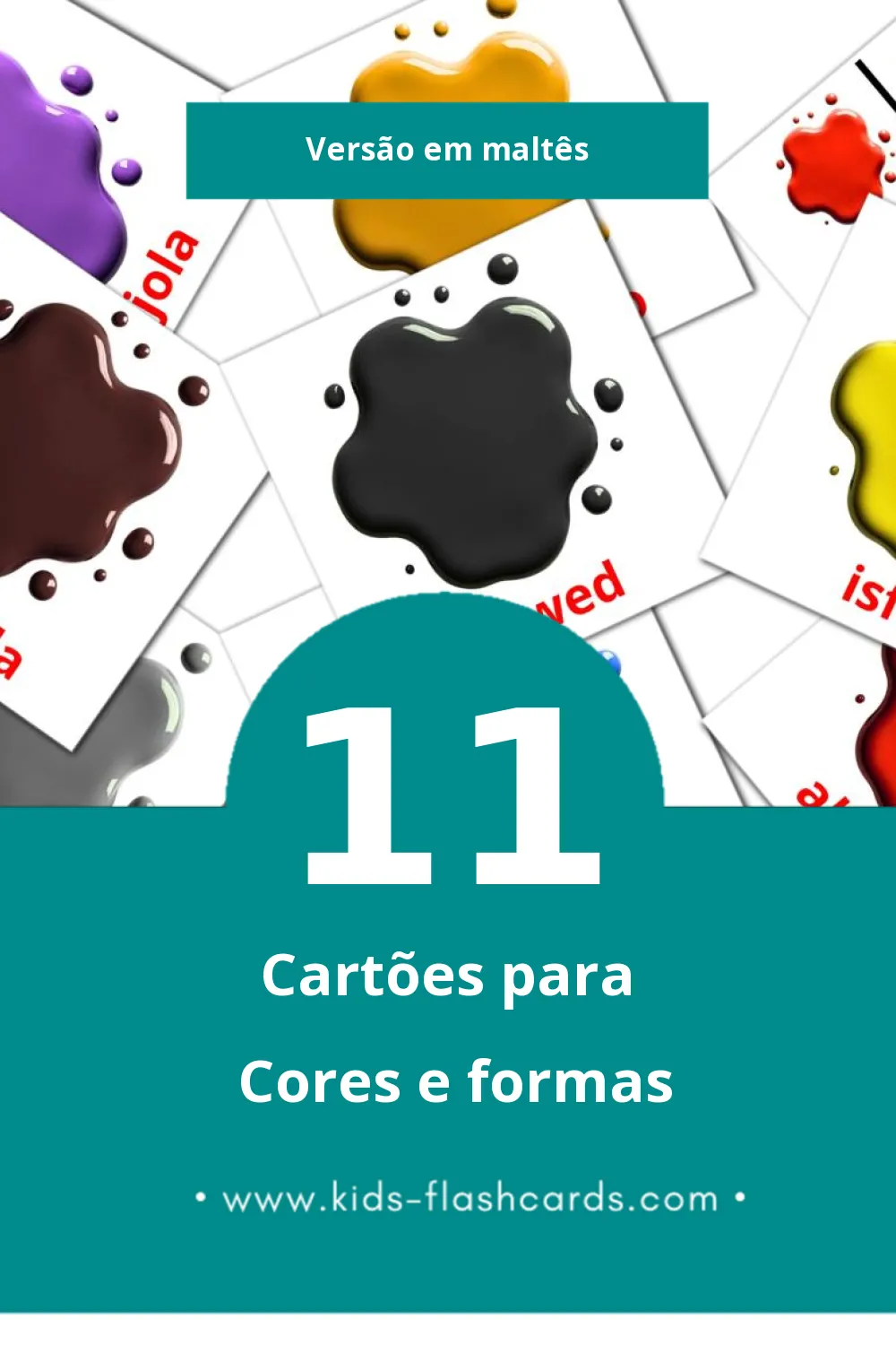 Flashcards de Kuluri u Forom Visuais para Toddlers (11 cartões em Maltês)