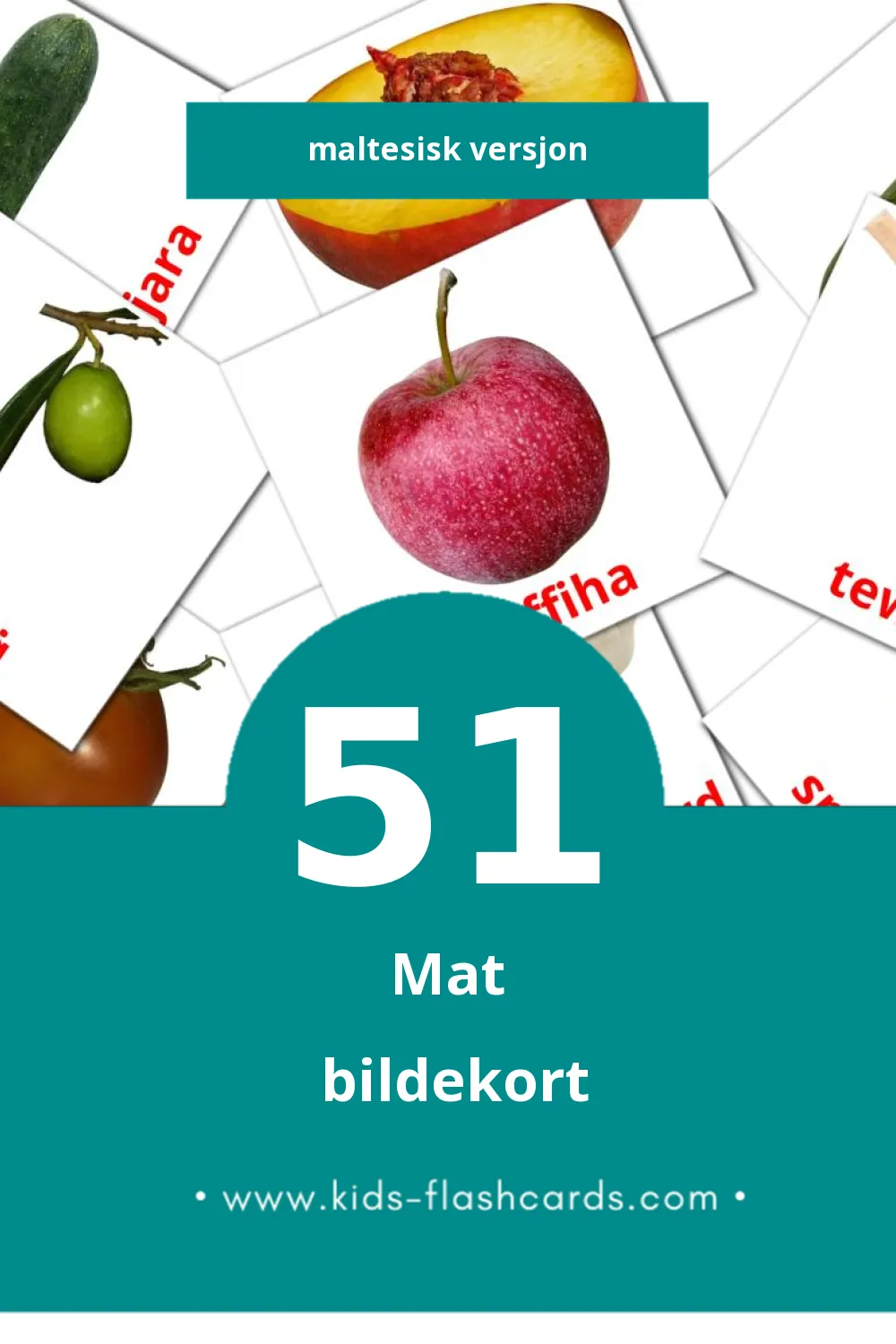 Visuelle Ikel bildekort for småbarn (51 kort på Maltesisk)