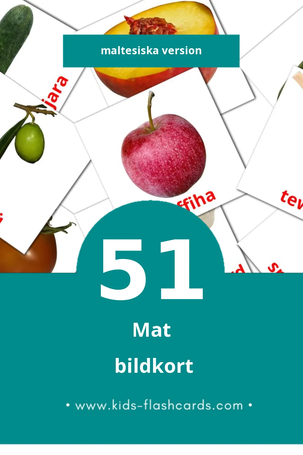 Visuella Ikel för småbarn (51 bildkort för barn på Maltesiska)