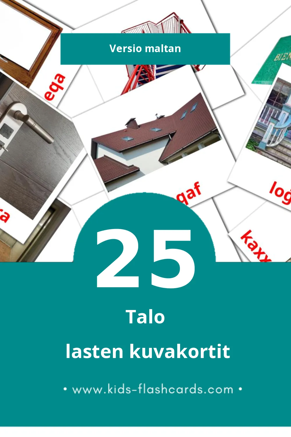 id dar taghna lasten kuvakortit pikkulapsille (25 korttia Maltanksi)