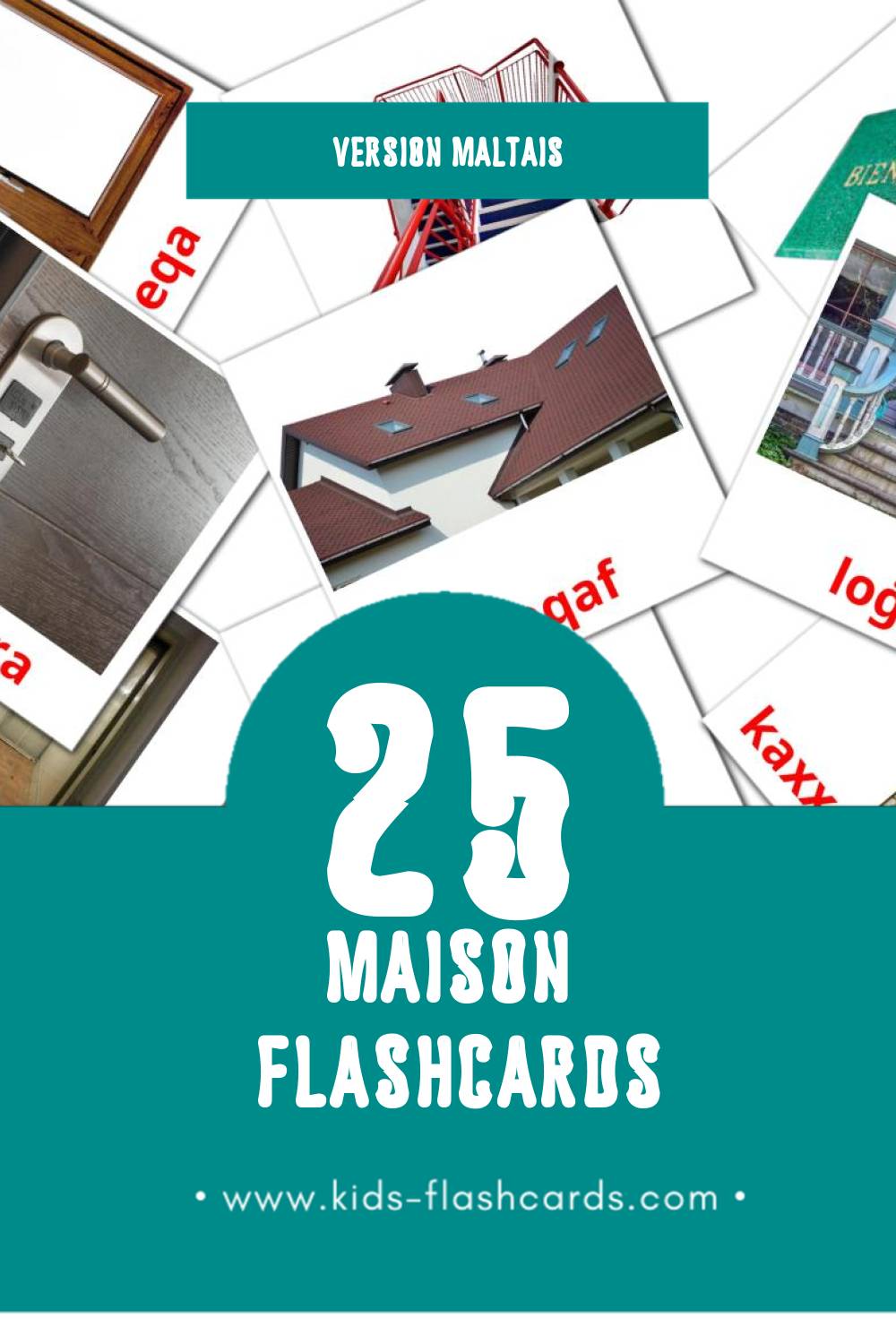 Flashcards Visual id dar taghna pour les tout-petits (25 cartes en Maltais)