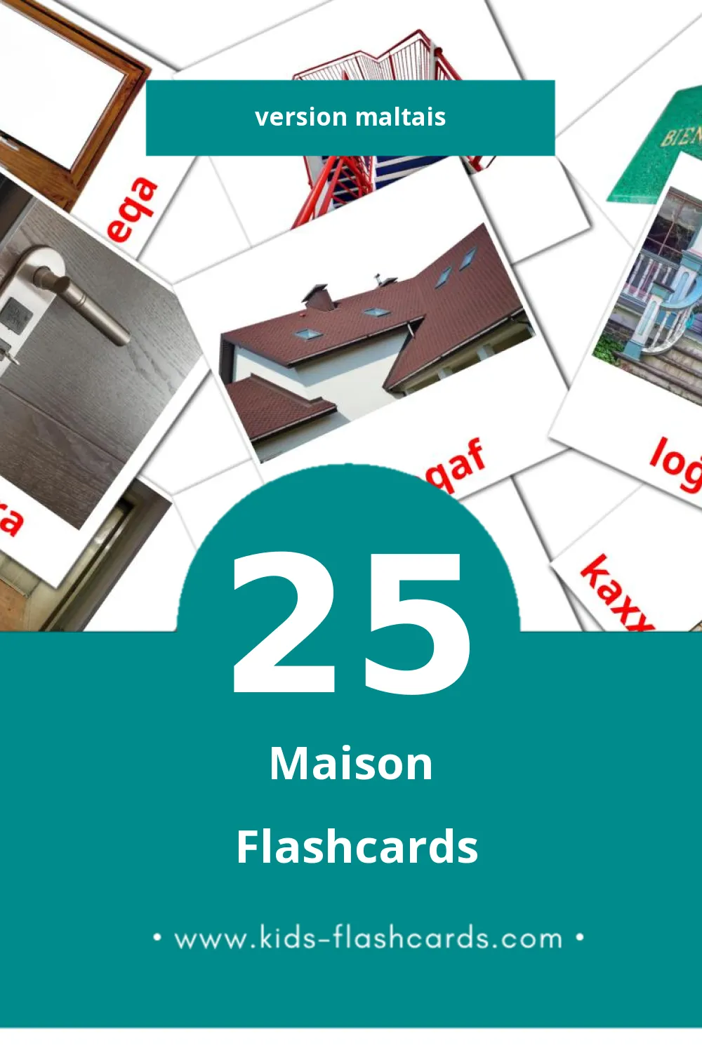 Flashcards Visual id dar taghna pour les tout-petits (25 cartes en Maltais)