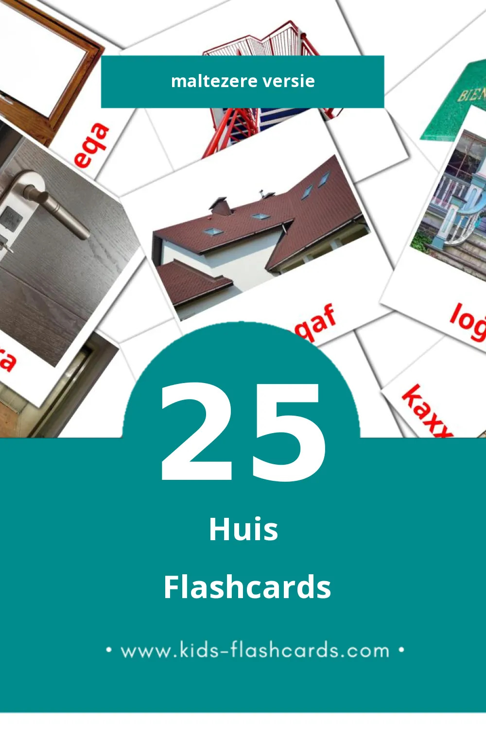 Visuele id dar taghna Flashcards voor Kleuters (25 kaarten in het Maltezer)