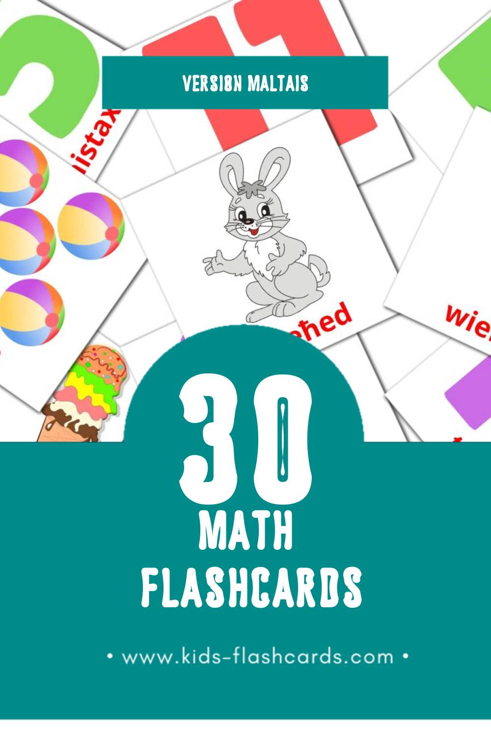 Flashcards Visual Matematika pour les tout-petits (30 cartes en Maltais)