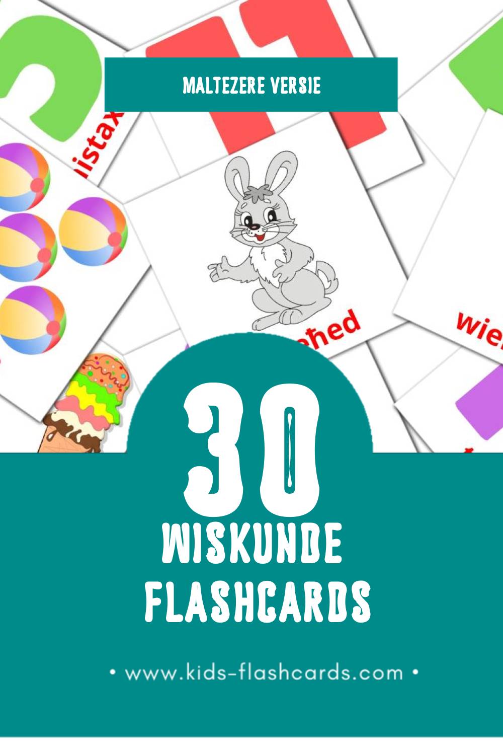 Visuele Matematika Flashcards voor Kleuters (30 kaarten in het Maltezer)