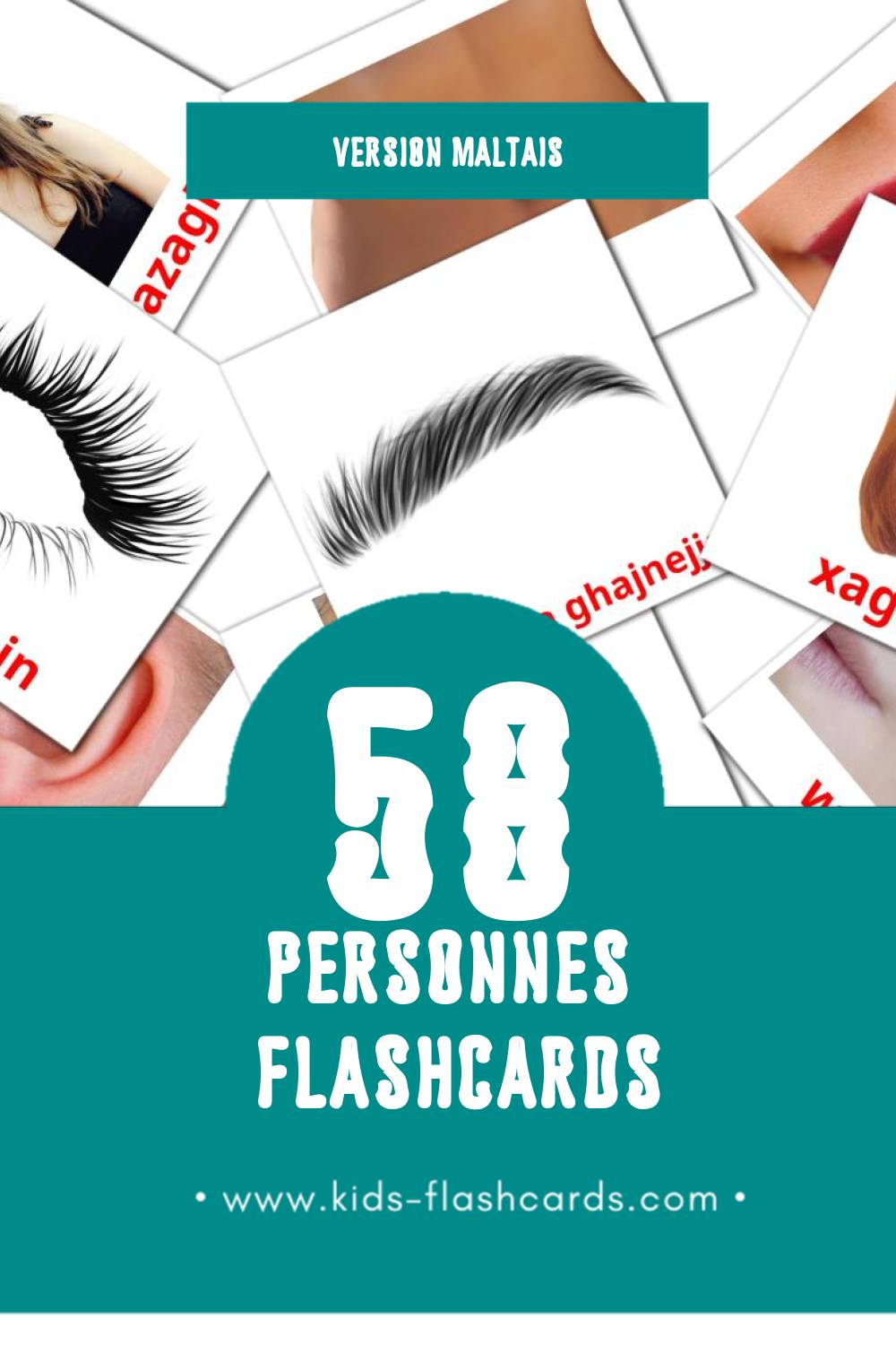 Flashcards Visual Nies pour les tout-petits (58 cartes en Maltais)