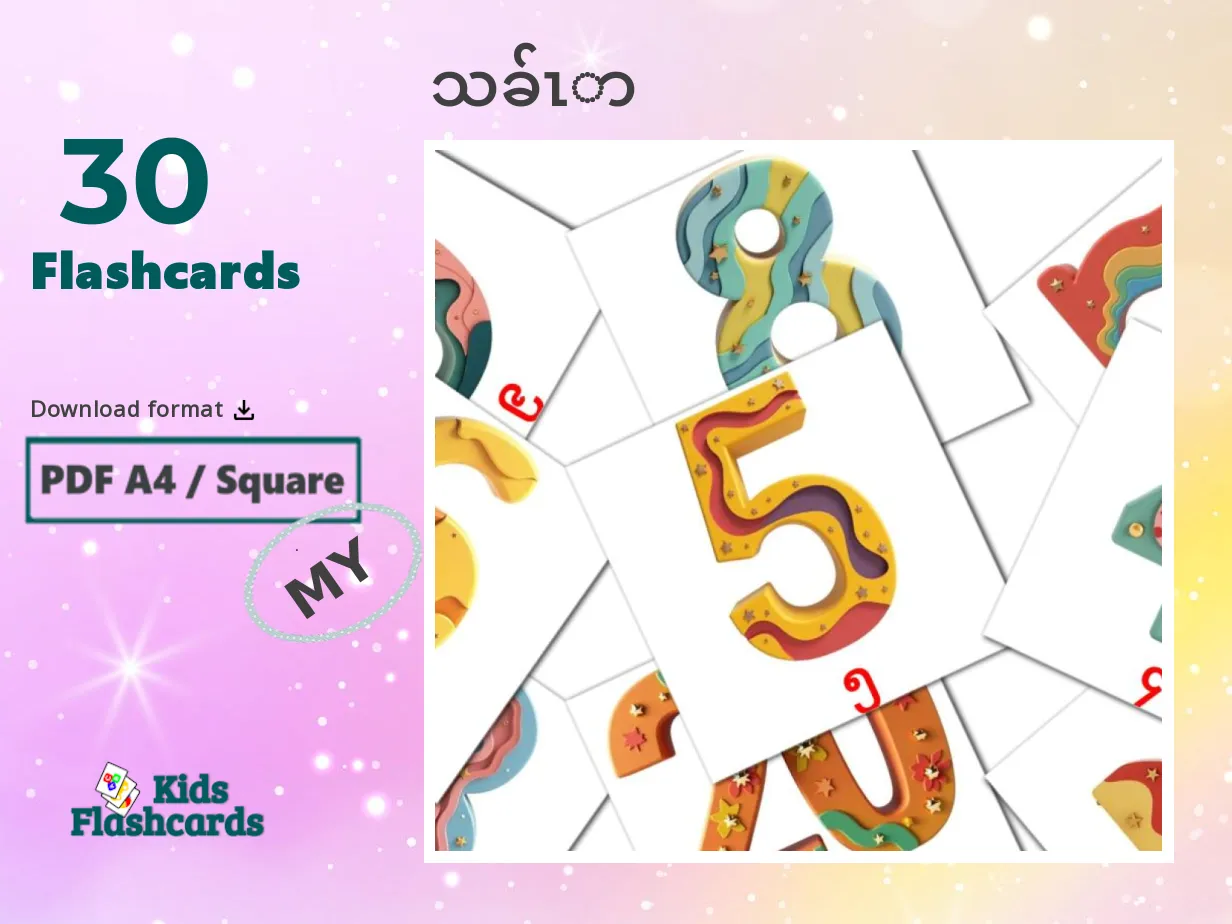 30 GRATIS Billedkort om Matematik på Burmesisk | 4 PDF-filer til ...