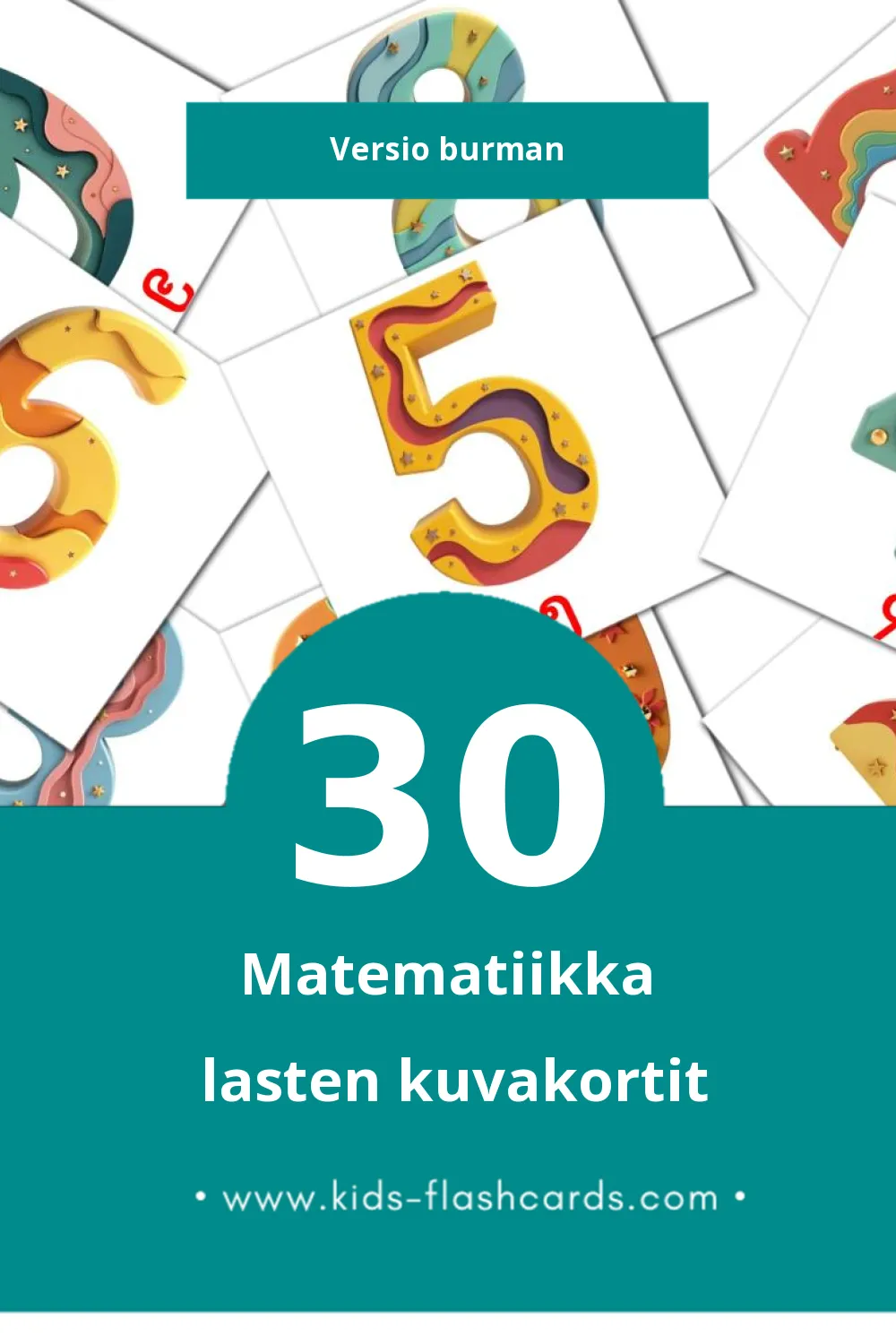 သခ်ၤာ lasten kuvakortit pikkulapsille (30 korttia Burmanksi)