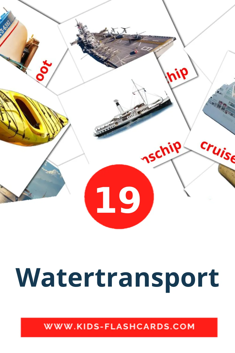 19 carte illustrate di Watertransport per la scuola materna in olandese