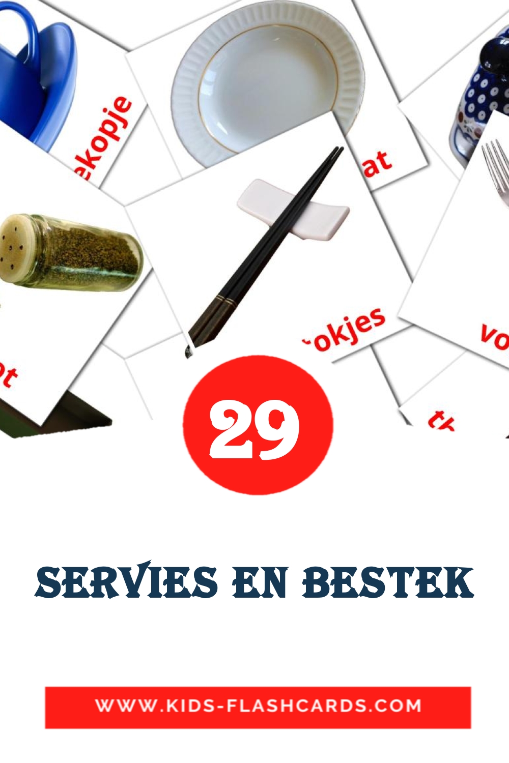 29 Servies en bestek Picture Cards for Kindergarden in dutch