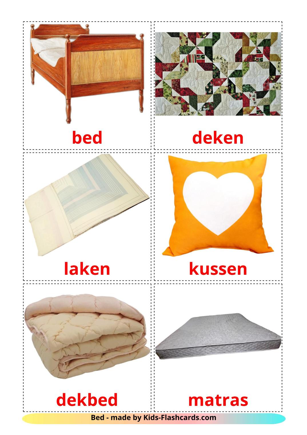 Bed - 15 Free Printable dutch Flashcards 