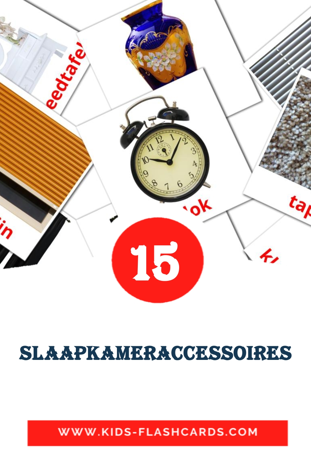 18 Slaapkameraccessoires Picture Cards for Kindergarden in dutch