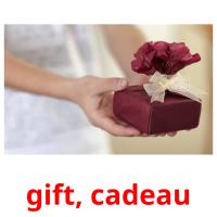 gift, cadeau card for translate