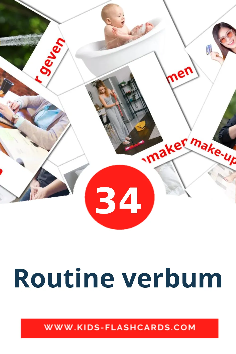 34 Routine verbum fotokaarten voor kleuters in het nederlands