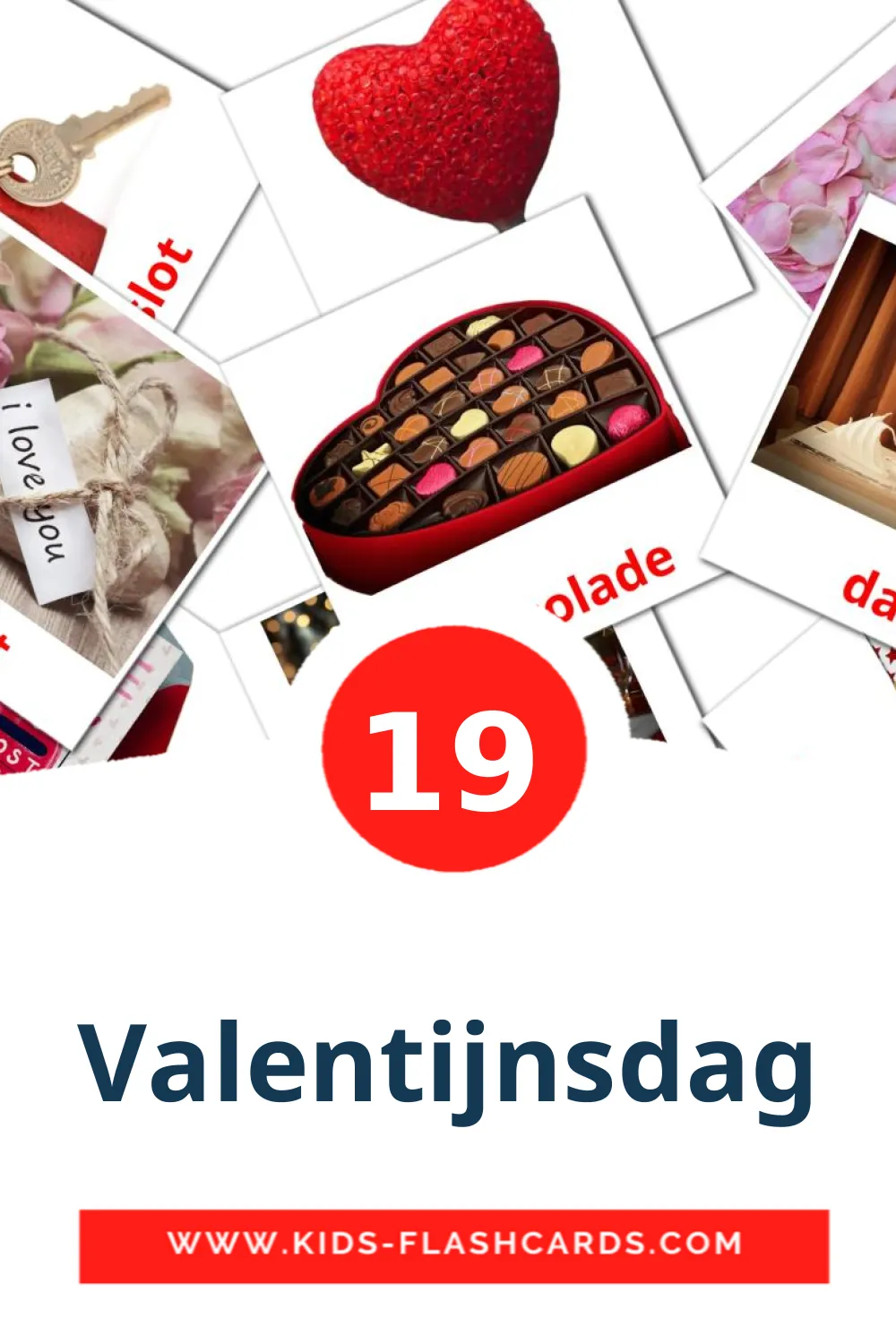 19 cartes illustrées de Valentijnsdag pour la maternelle en néerlandais