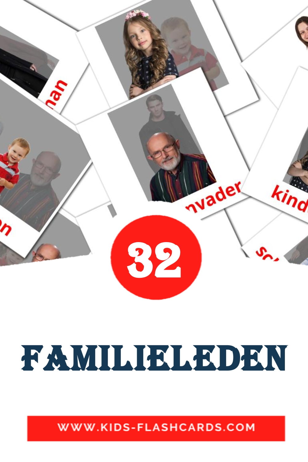 32 Familieleden Picture Cards for Kindergarden in dutch