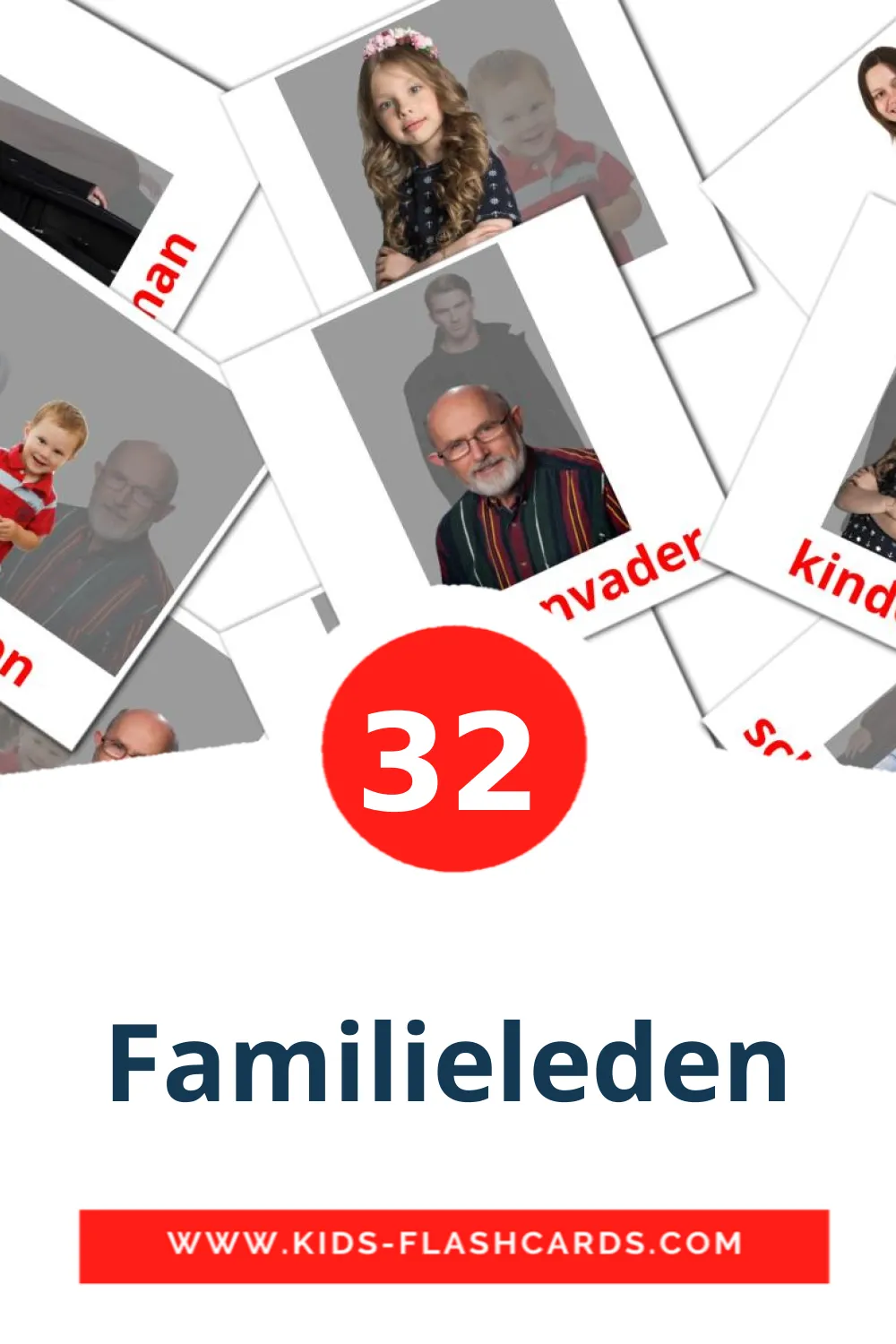 32 Familieleden fotokaarten voor kleuters in het nederlands