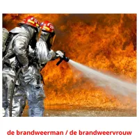 de brandweerman / de brandweervrouw cartes flash