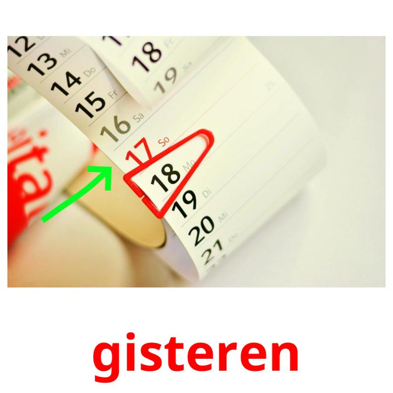 gisteren picture flashcards