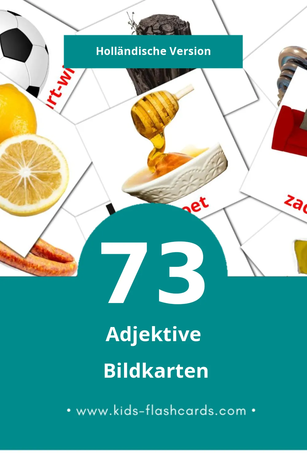 Visual Adjectieven Flashcards für Kleinkinder (73 Karten in Holländisch)