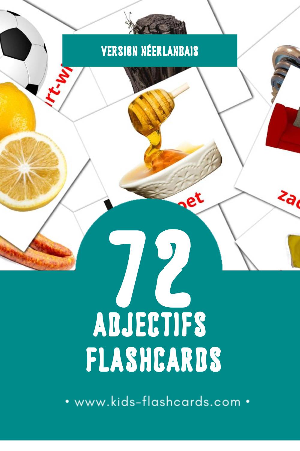 Flashcards Visual Bijvoegelijke naamwoorden pour les tout-petits (74 cartes en Néerlandais)