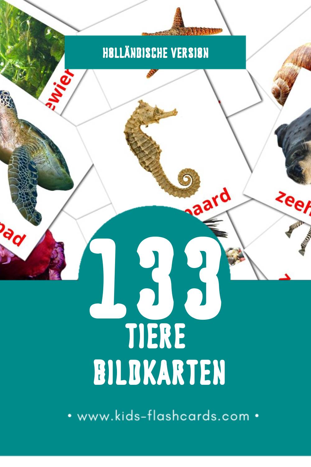Visual Dieren Flashcards für Kleinkinder (133 Karten in Holländisch)