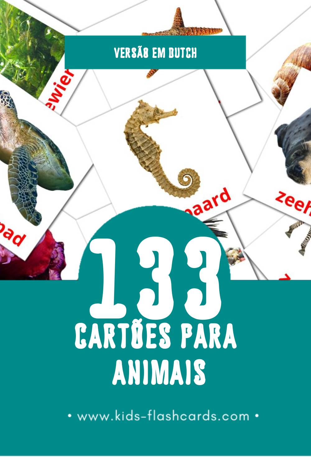 Flashcards de Dieren Visuais para Toddlers (133 cartões em Dutch)