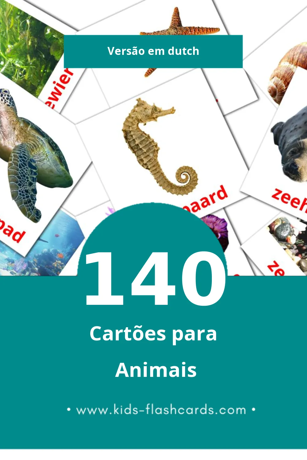 Flashcards de Dieren Visuais para Toddlers (140 cartões em Dutch)